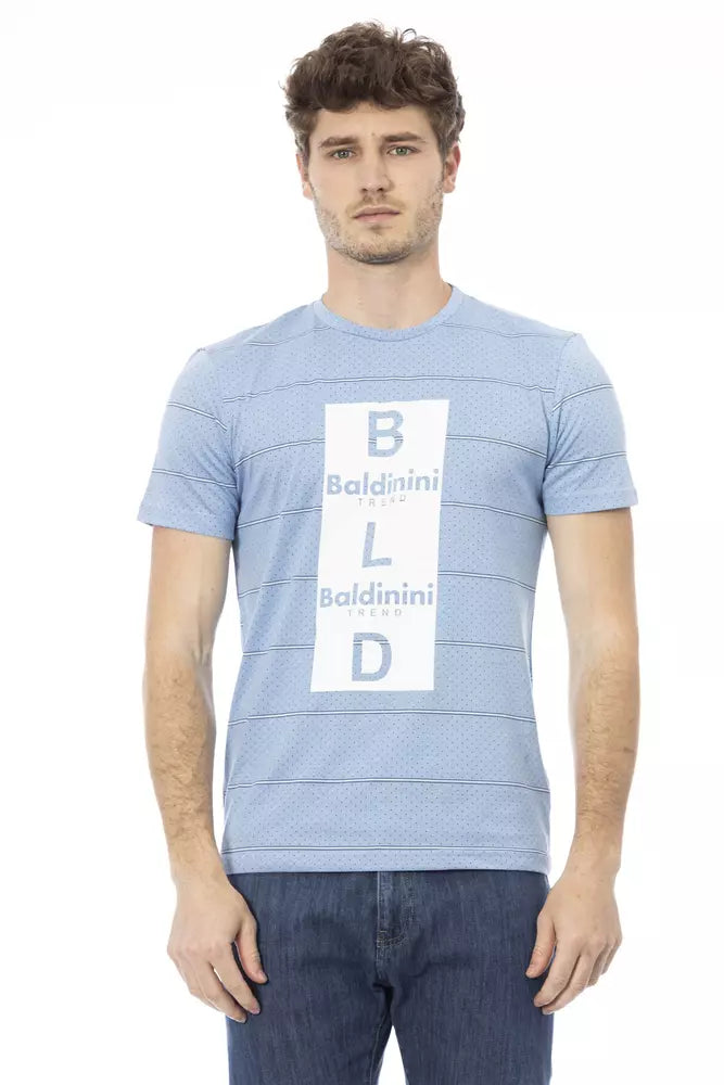 Baldinini Trend Hellblaues Baumwoll-T-Shirt für Herren