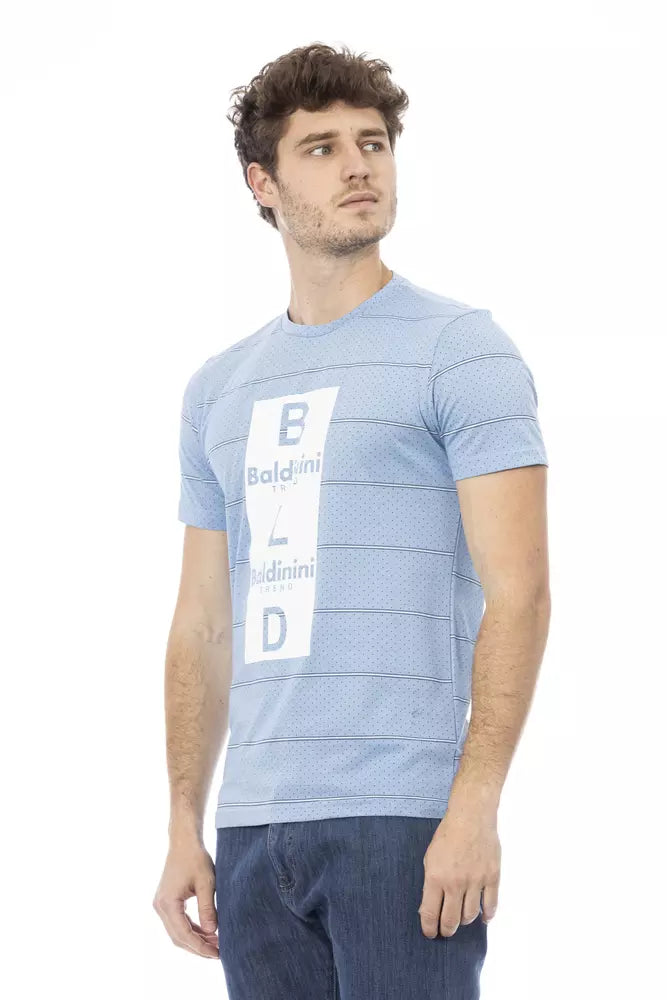 Baldinini Trend Hellblaues Baumwoll-T-Shirt für Herren