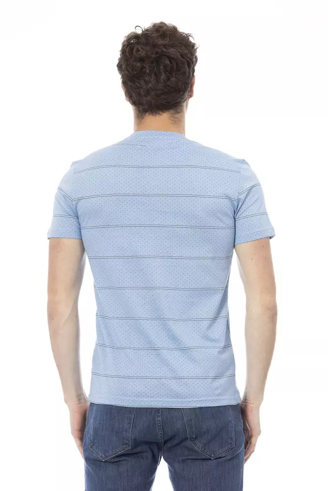 Baldinini Trend Hellblaues Baumwoll-T-Shirt für Herren