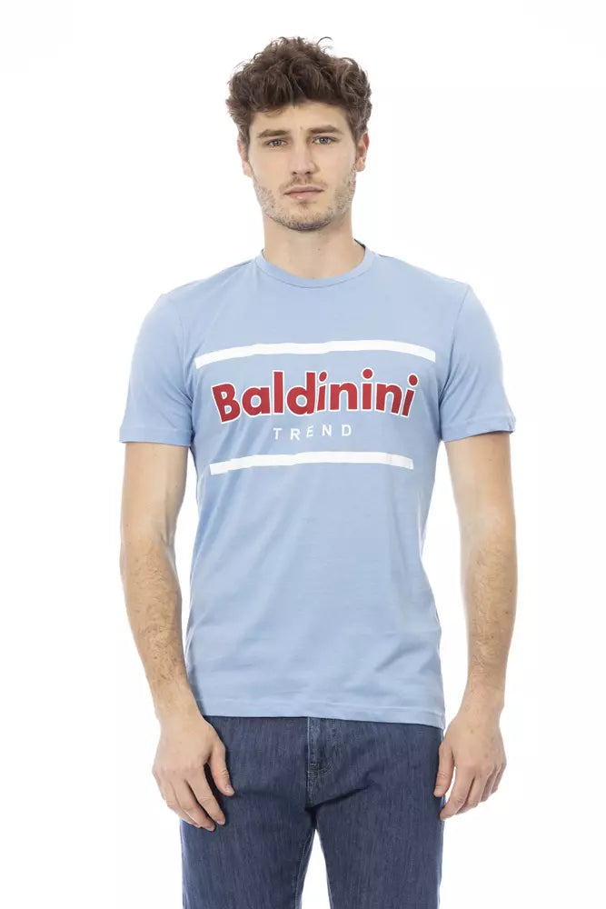 Baldinini Trend Hellblaues Baumwoll-T-Shirt für Herren