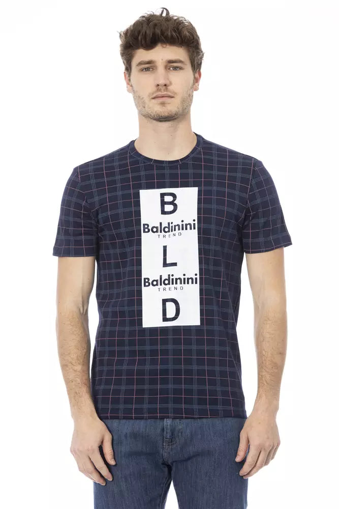 Baldinini Trend Blaues Baumwoll-T-Shirt für Herren