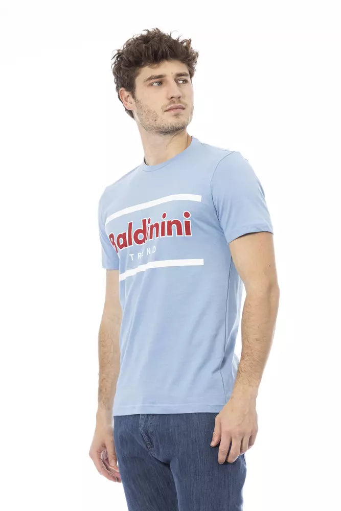 Baldinini Trend Hellblaues Baumwoll-T-Shirt für Herren