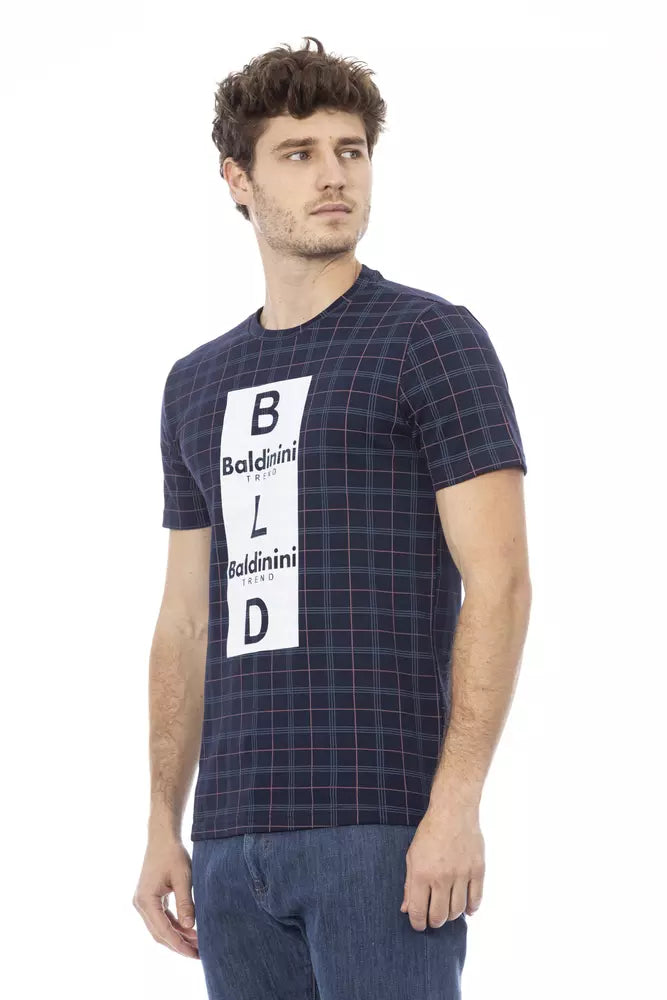 Baldinini Trend Blaues Baumwoll-T-Shirt für Herren