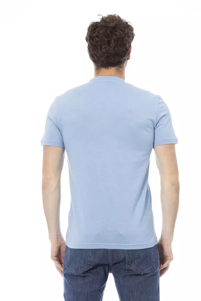 Baldinini Trend Hellblaues Baumwoll-T-Shirt für Herren