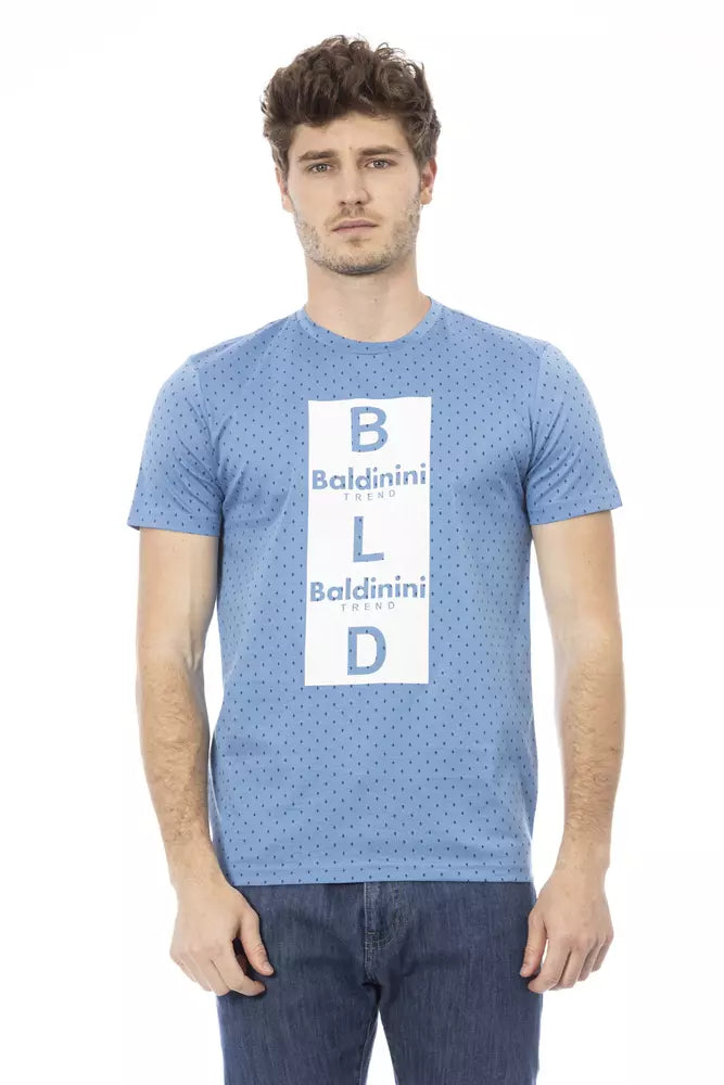 Baldinini Trend Hellblaues Baumwoll-T-Shirt für Herren