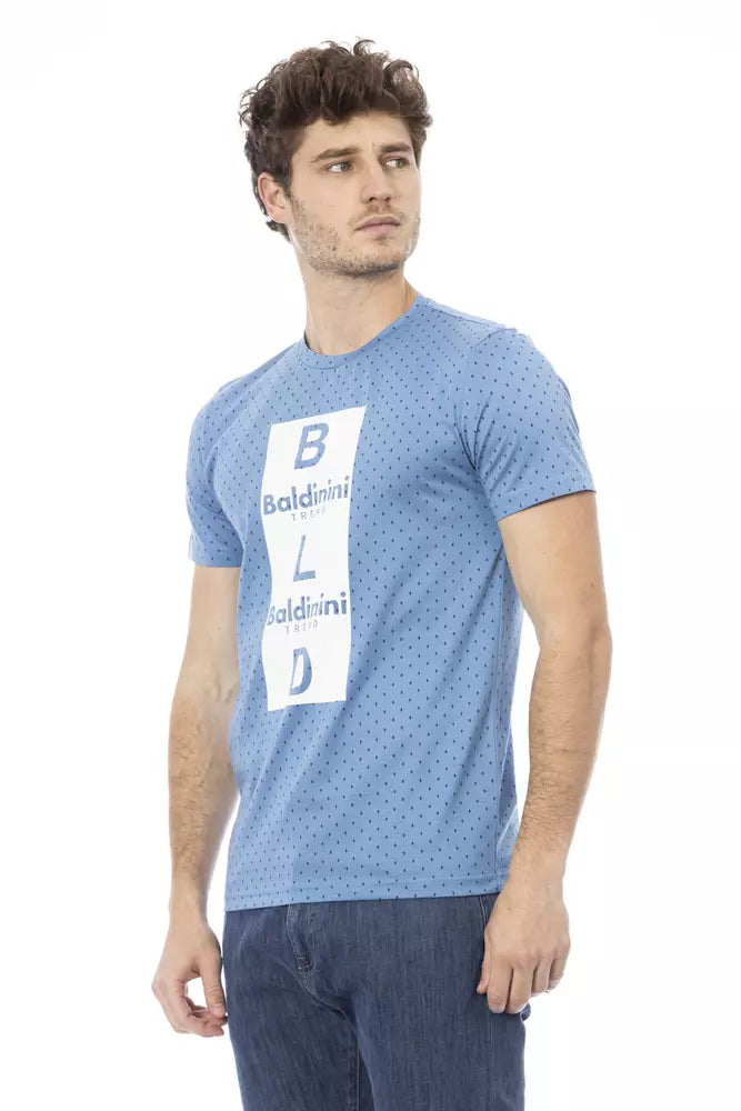 Baldinini Trend Hellblaues Baumwoll-T-Shirt für Herren