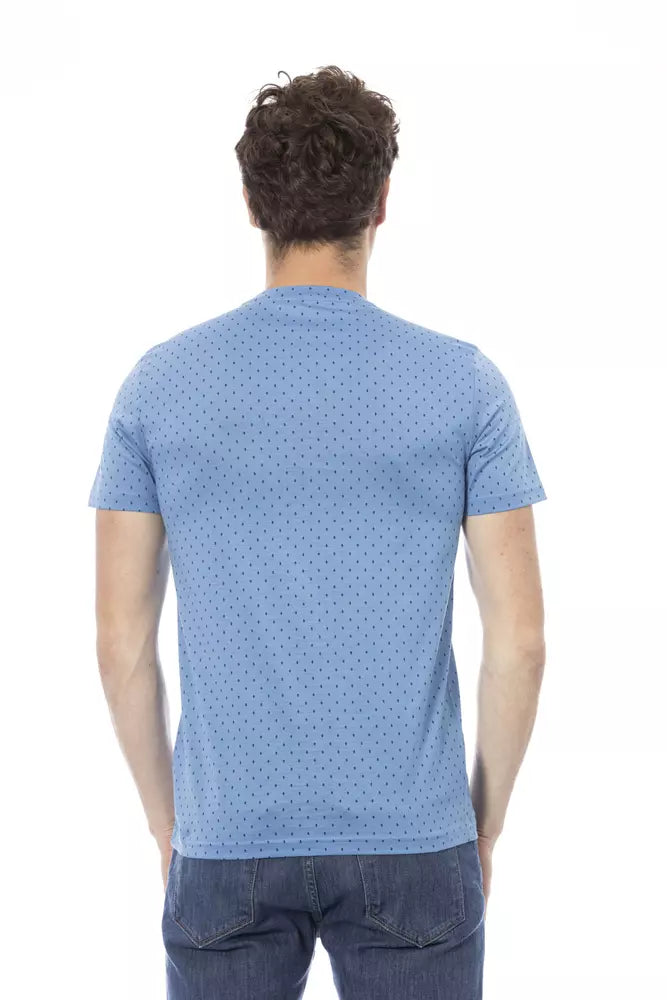 Baldinini Trend Hellblaues Baumwoll-T-Shirt für Herren