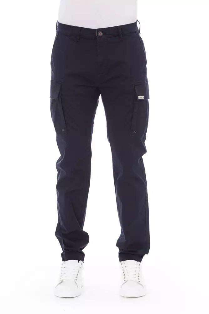 Baldinini Trend Blue Men's Cargo Trousers in Cotton