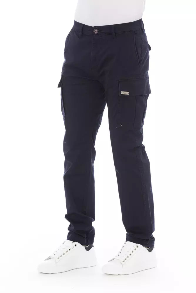 Baldinini Trend Blue Men's Cargo Trousers in Cotton