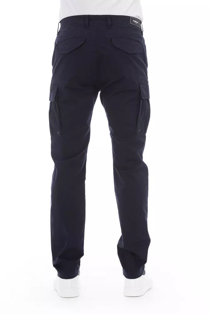 Baldinini Trend Blaue Herren-Cargo-Hose aus Baumwolle
