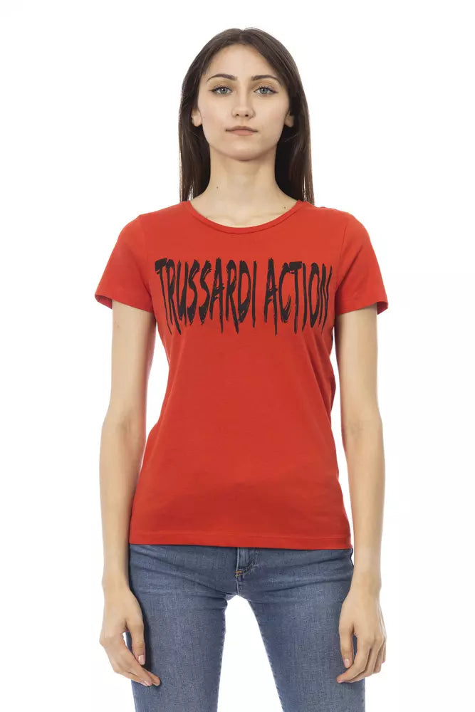 Trussardi Action "Rotes Damen T-Shirt aus Baumwolle"