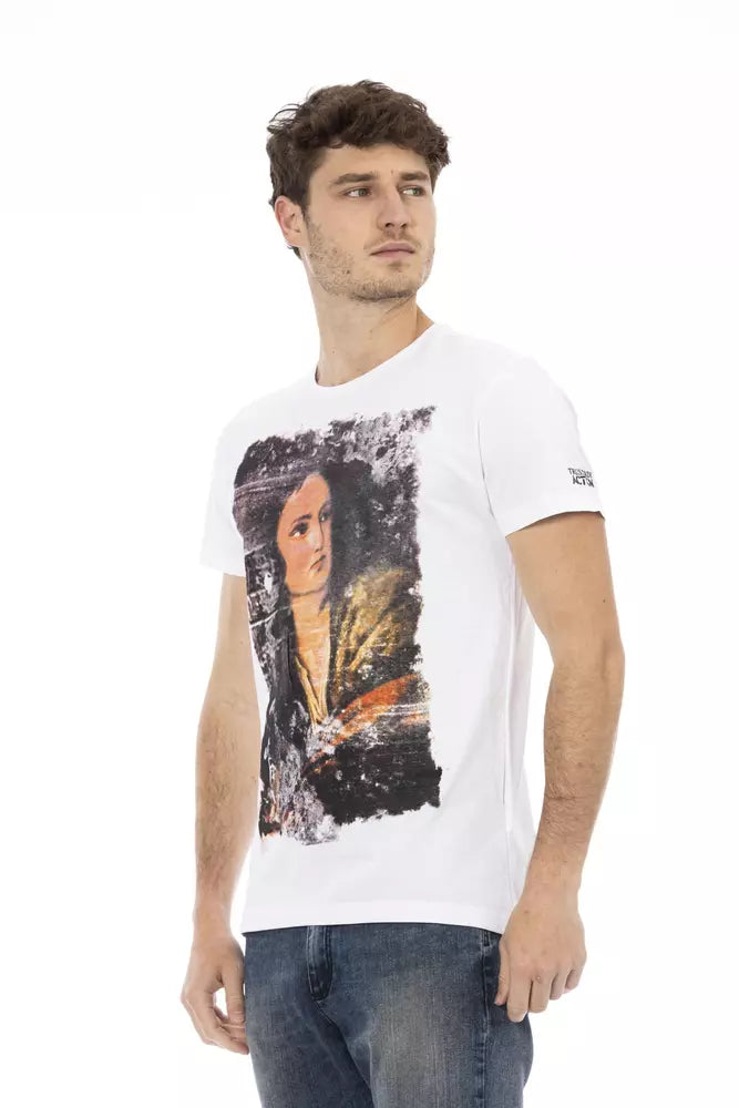 Trussardi Action Weißes Herren-T-Shirt aus Baumwolle