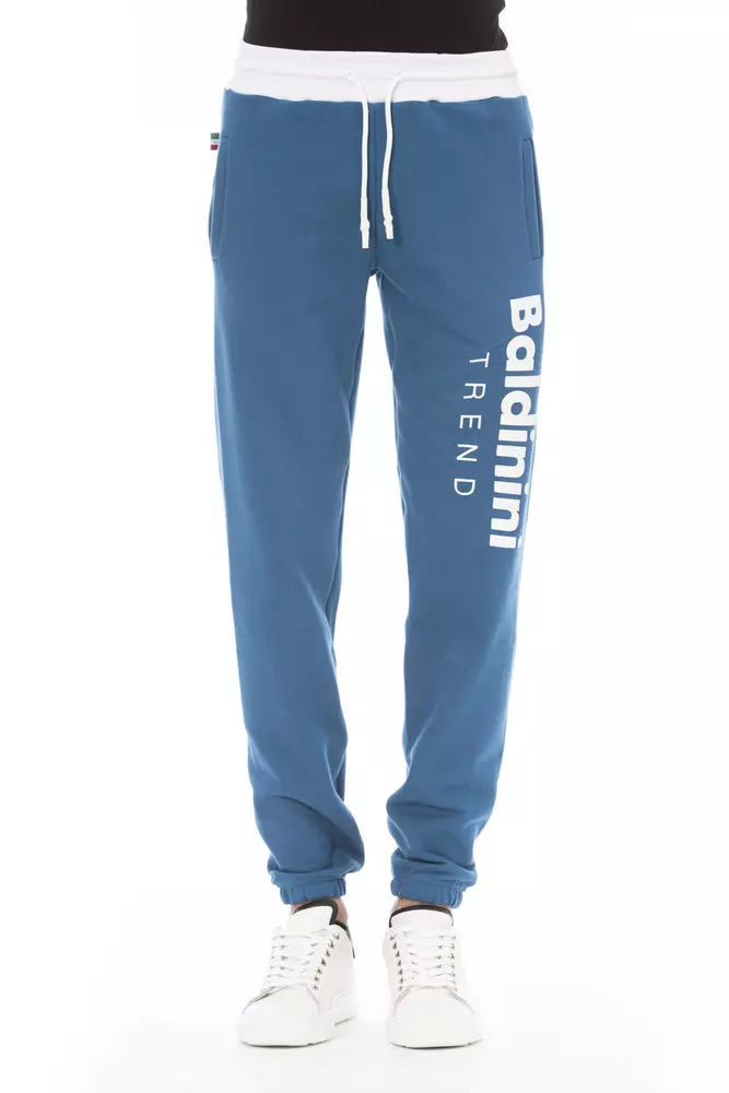 Baldinini Trend Blue Cotton Sports Trousers for Men