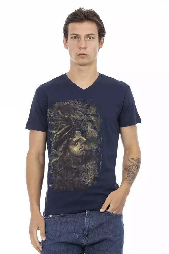Trussardi Action men's cotton T-shirt in blue