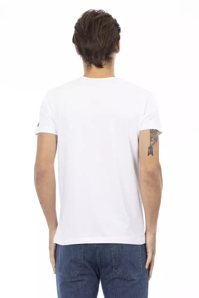 Trussardi Action White Men's V-Neck Cotton T-Shirt