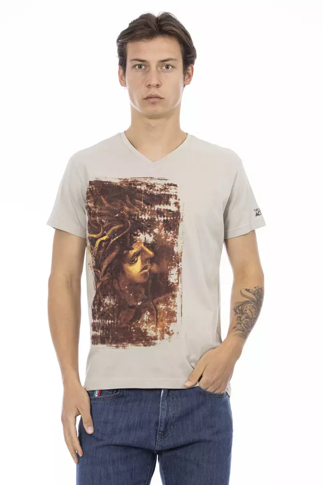 Trussardi Action Beige Men's Cotton T-Shirt