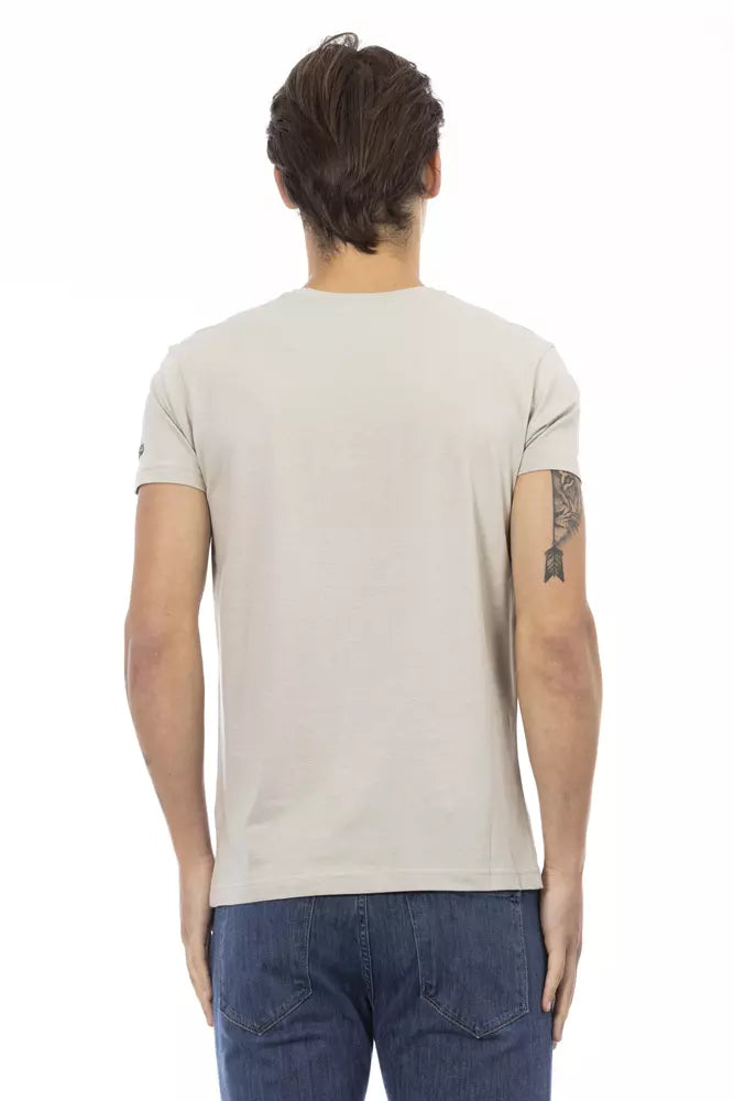 Trussardi Action Beige Cotton T-Shirt for Men