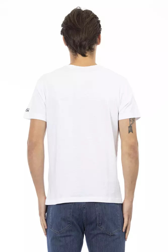 Trussardi Action Weißes Baumwoll-T-Shirt für Herren
