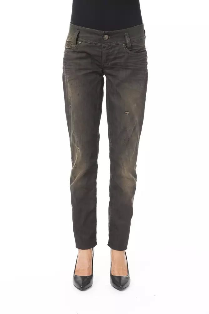 BYBLOS Black women's jeans made of cotton