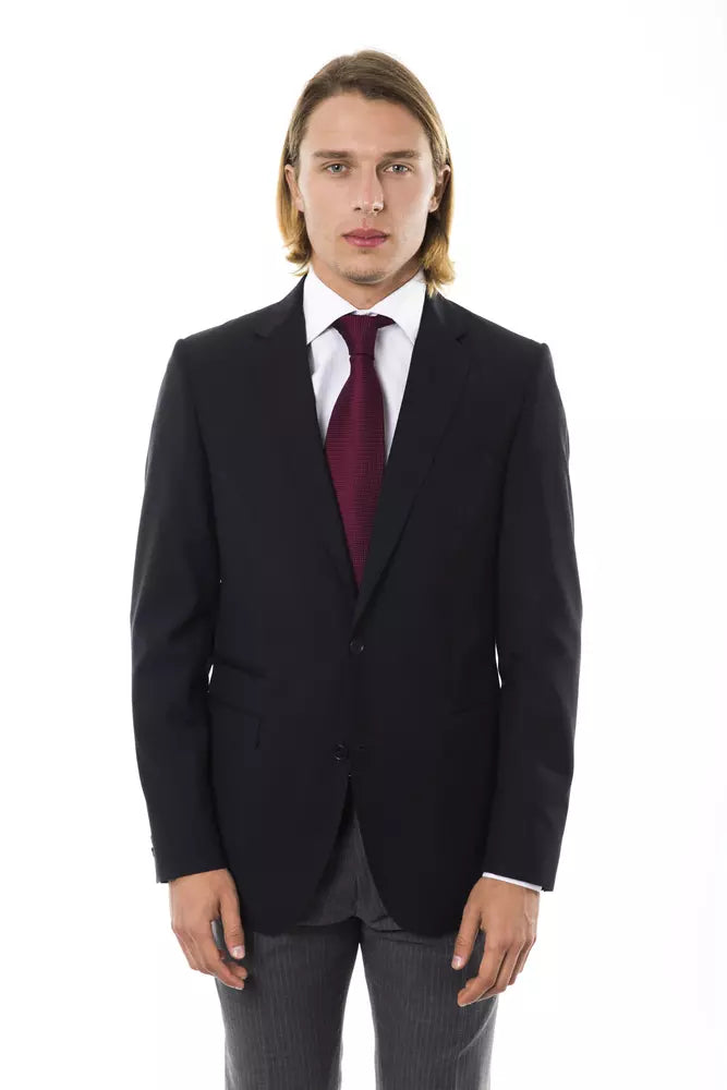 Uominitaliani Black Wool Blazer for Men