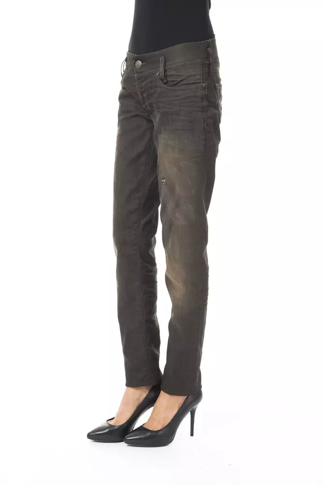 BYBLOS Black women's jeans made of cotton