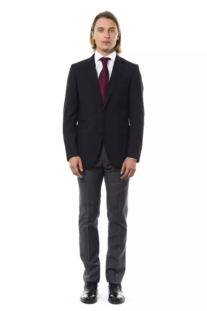 Uominitaliani Black Wool Blazer for Men