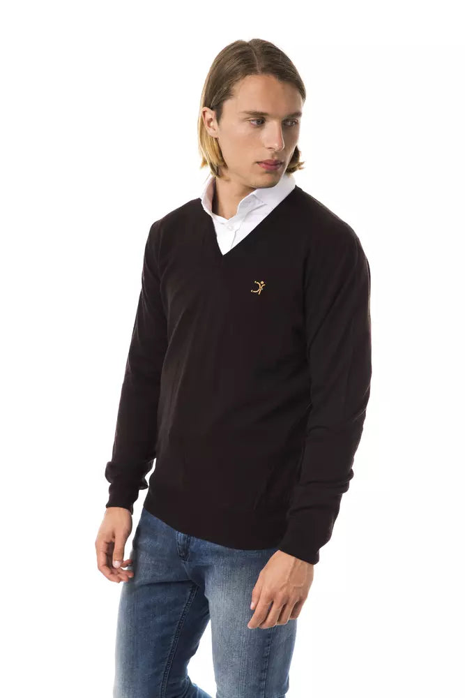 Uominitaliani Brauner Herren-Pullover aus Merinowolle