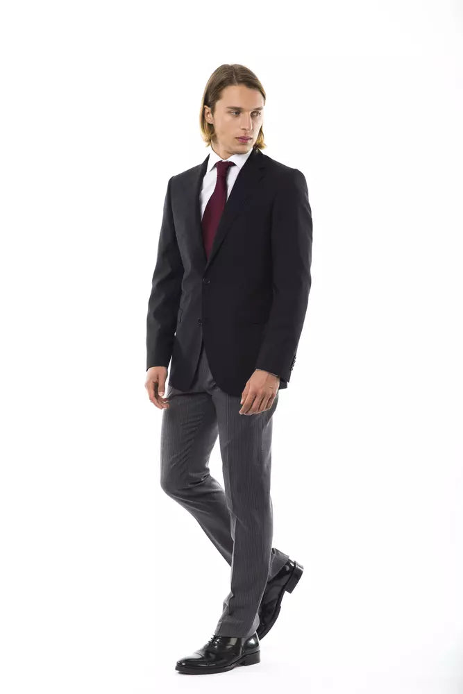 Uominitaliani Black Wool Blazer for Men