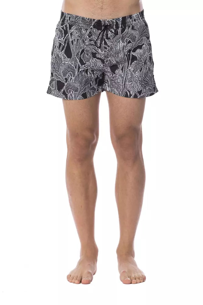Roberto Cavalli Sport Herren-Badehose aus schwarzem Polyester