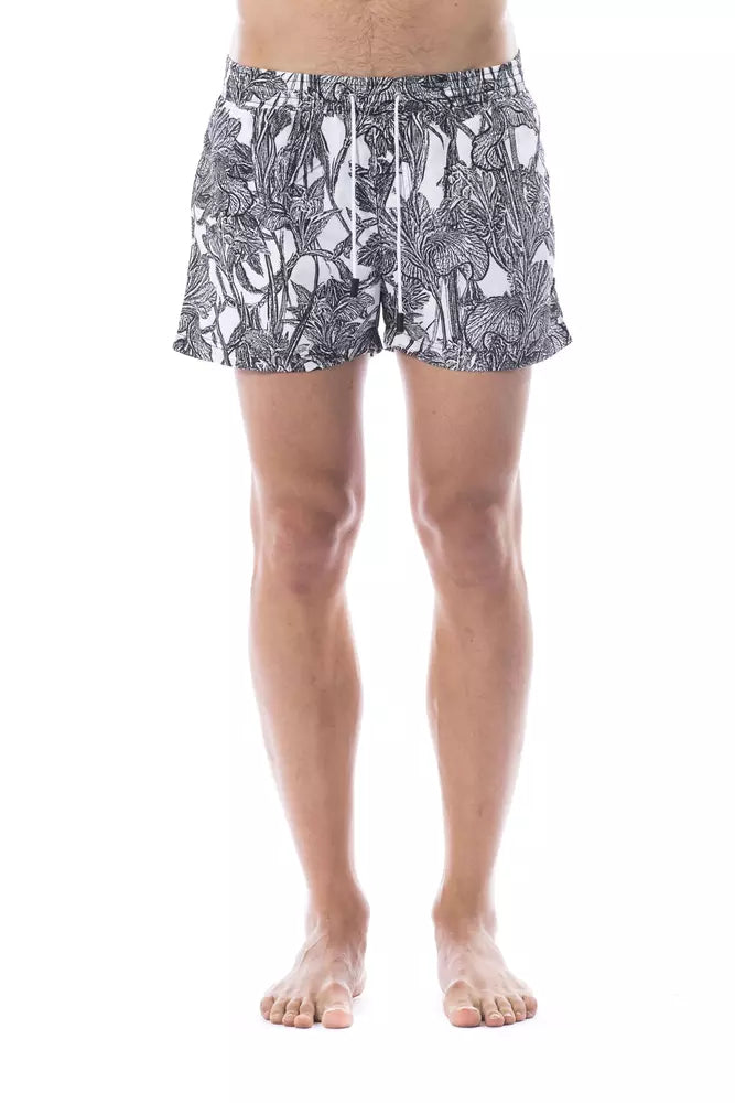 Roberto Cavalli Sport Schwarze Polyester-Badehose für Herren