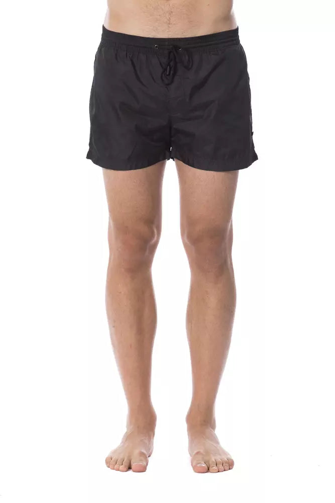 Roberto Cavalli Sport Schwarze Polyester-Badeshorts für Herren