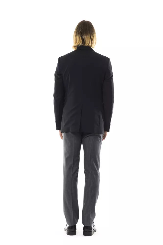 Uominitaliani Black Wool Blazer for Men