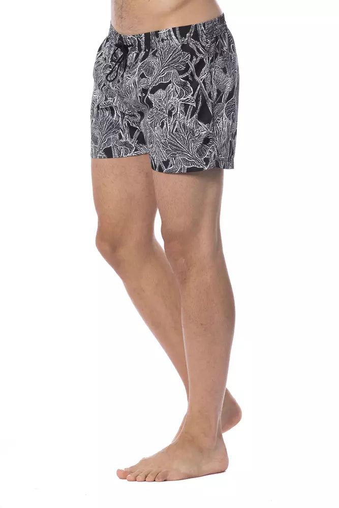 Roberto Cavalli Sport Herren-Badehose aus schwarzem Polyester