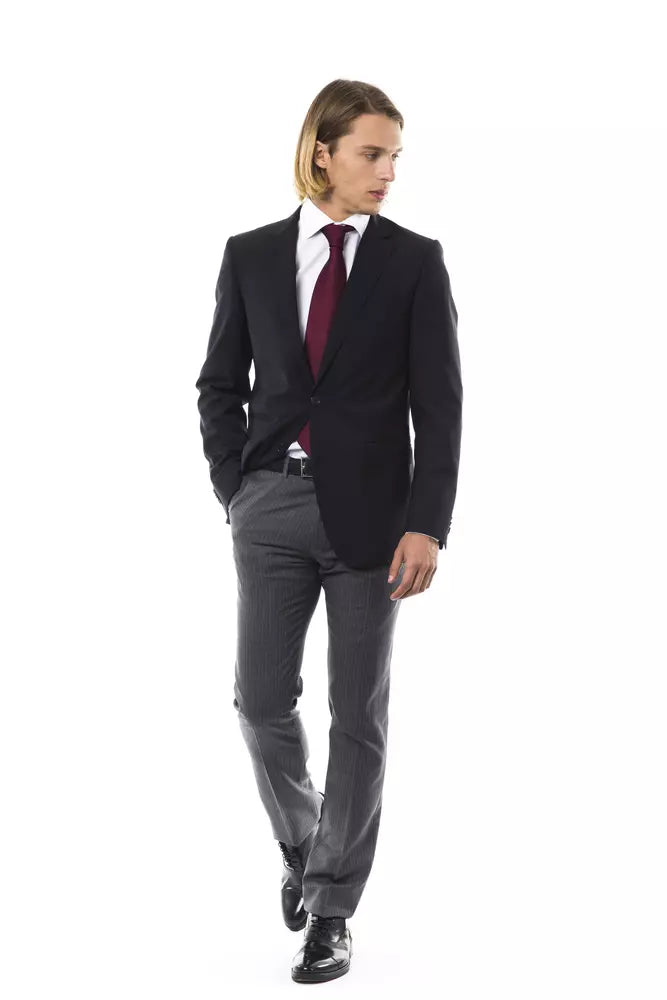 Uominitaliani Black Wool Blazer for Men