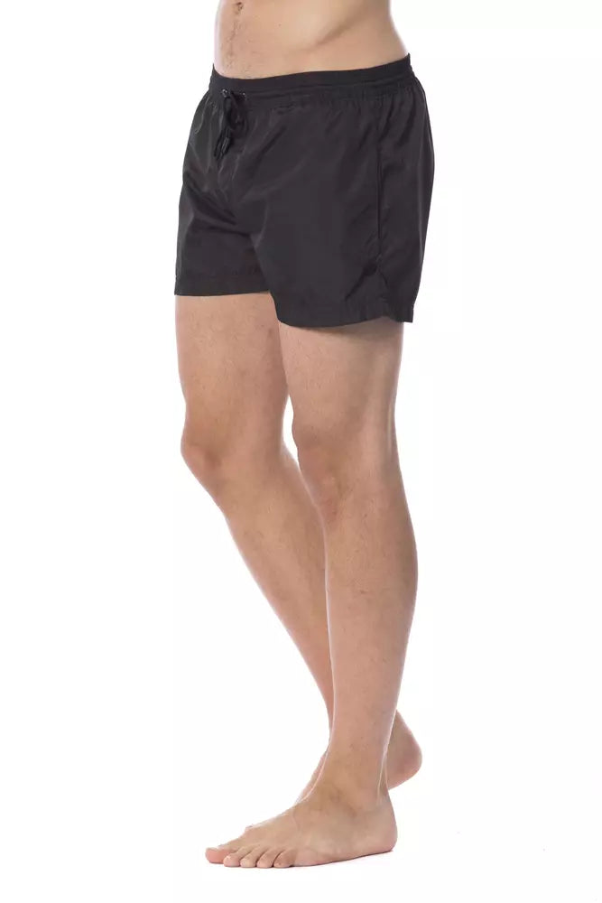 Roberto Cavalli Sport Schwarze Polyester-Badeshorts für Herren