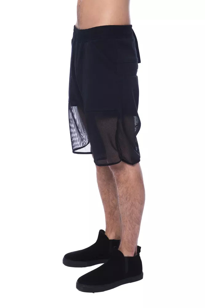 Nicolo Tonetto Schwarze Polyester-Shorts für Herren