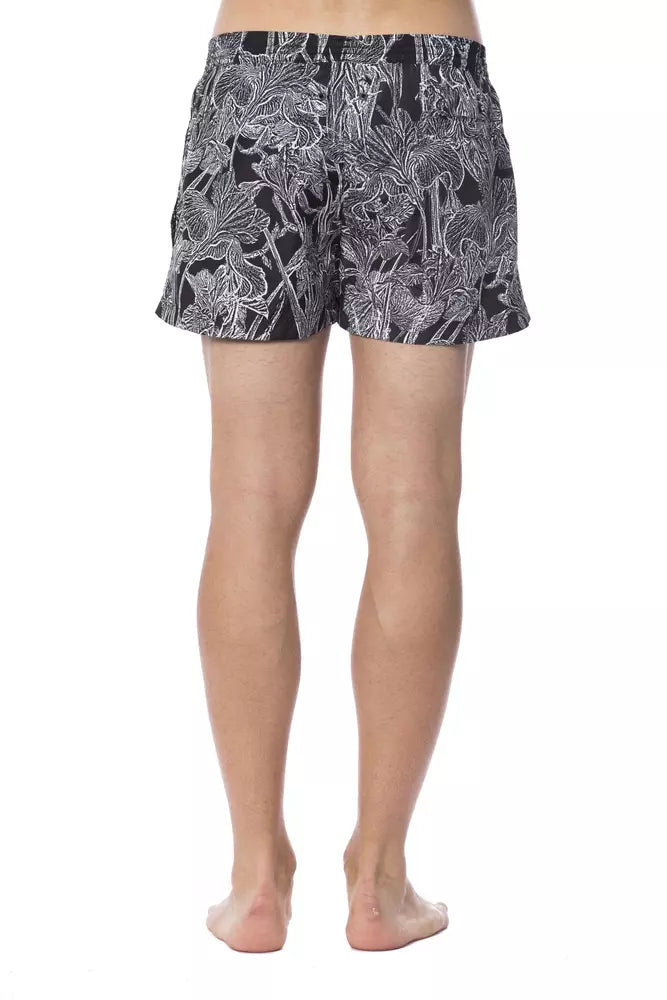 Roberto Cavalli Sport Herren-Badehose aus schwarzem Polyester