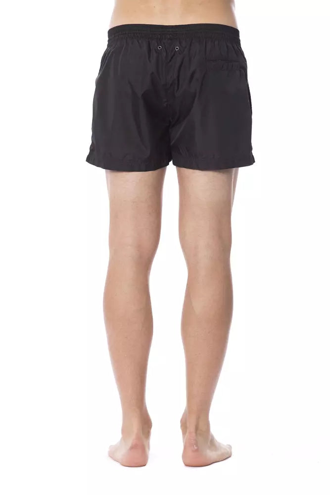 Roberto Cavalli Sport Schwarze Polyester-Badeshorts für Herren