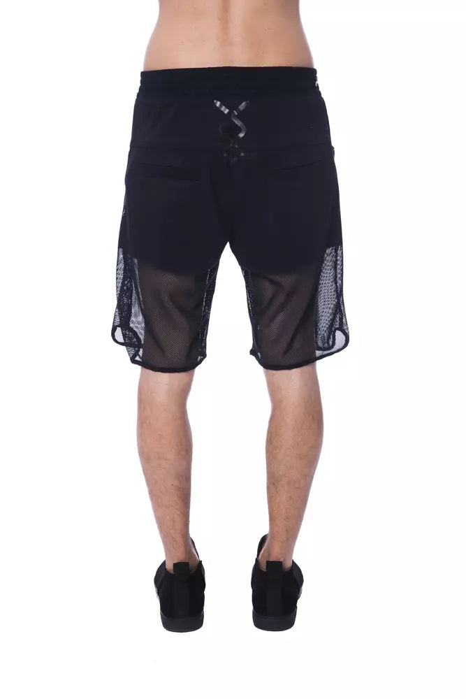 Nicolo Tonetto Black Polyester Shorts for Men