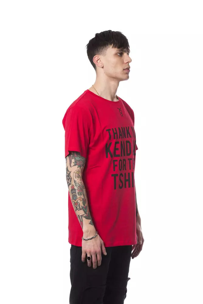 Nicolo Tonetto Rotes Herren-T-Shirt aus Baumwolle