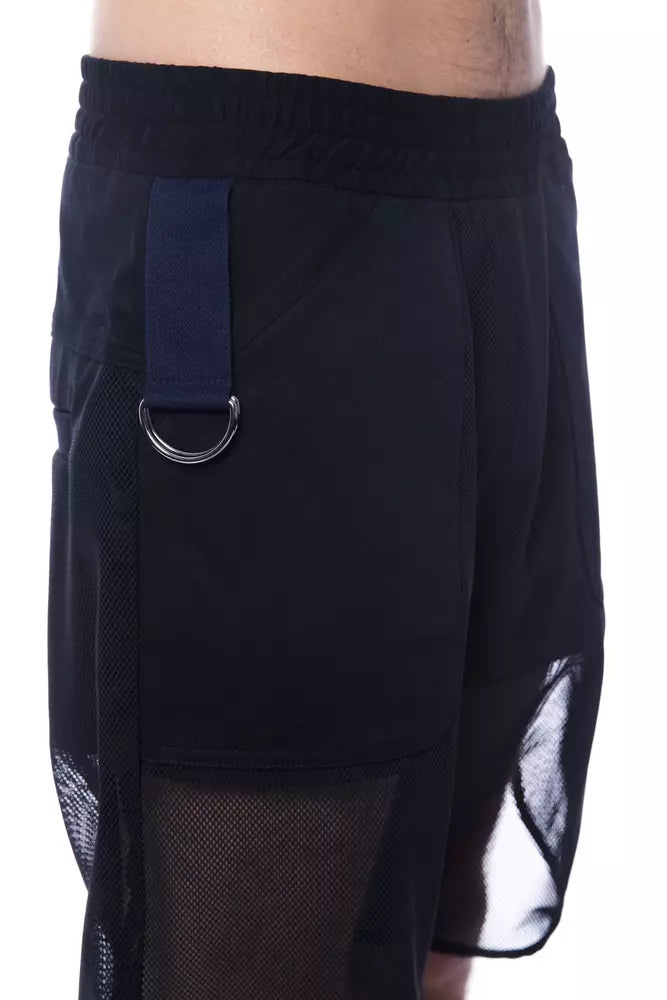 Nicolo Tonetto Black Polyester Shorts for Men