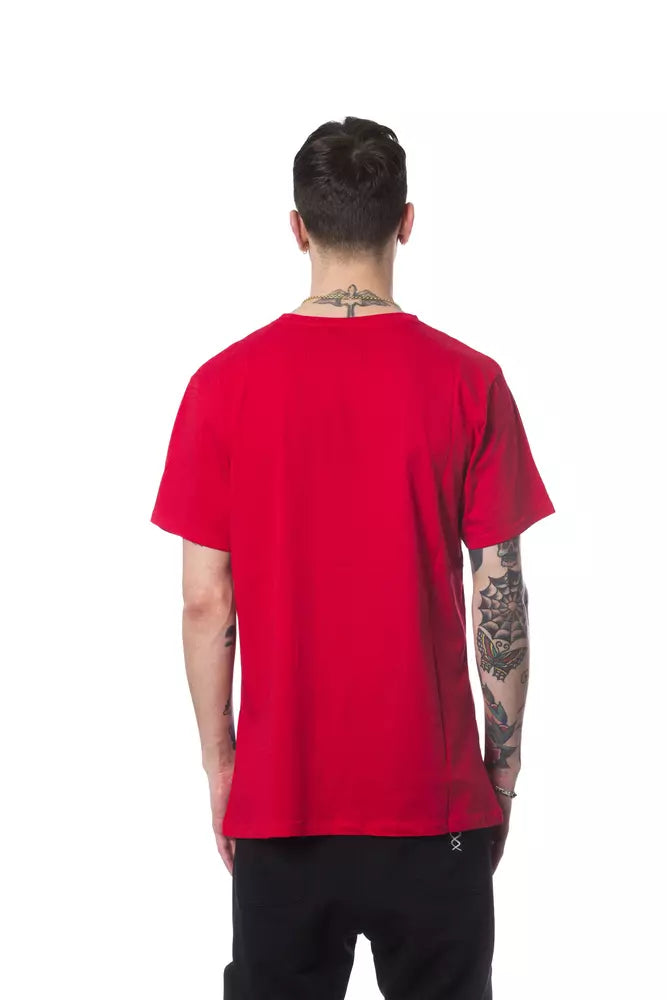 Nicolo Tonetto Rotes Herren-T-Shirt aus Baumwolle