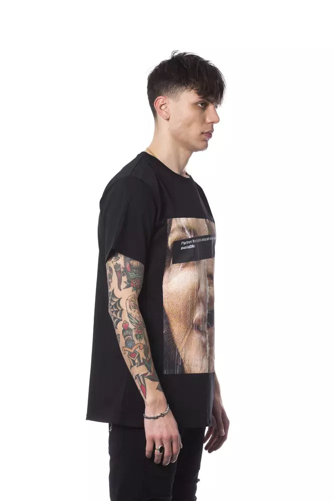 Nicolo Tonetto Schwarzes Baumwoll-T-Shirt für Herren