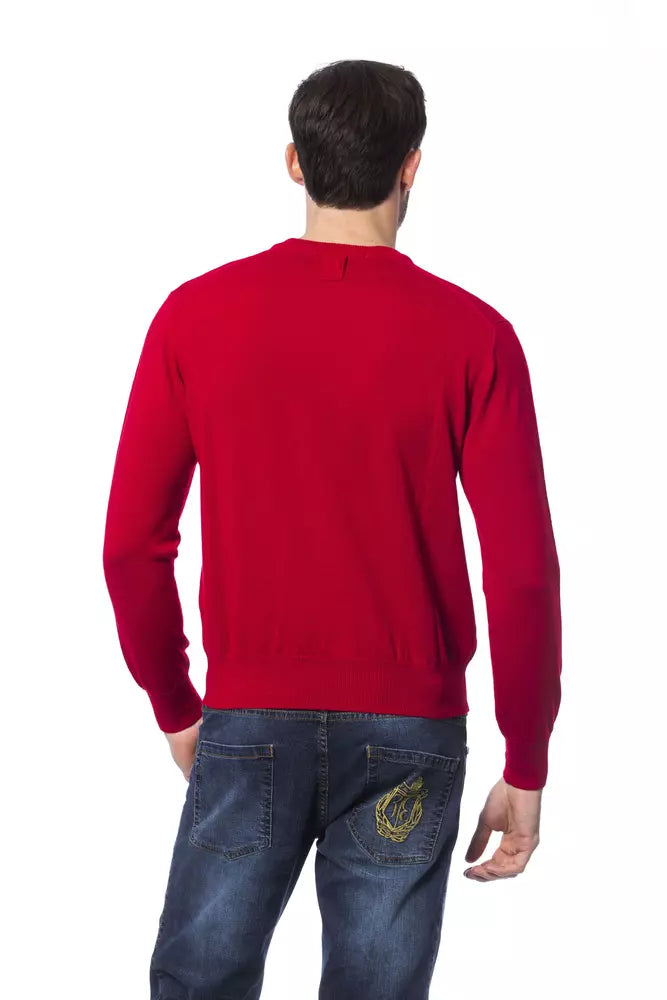 Billionaire Italian Couture red merino wool pullover for men