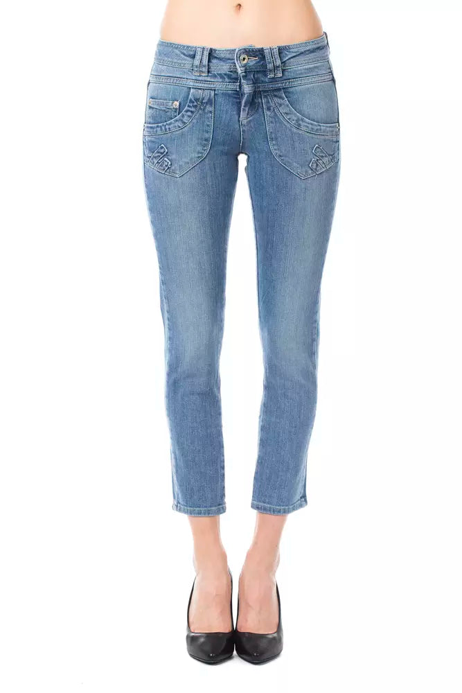Ungaro Fever Hellblaue Damen-Capri-Jeans aus Baumwolle