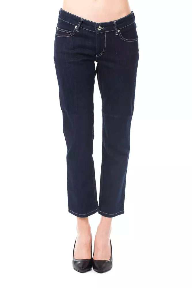 Ungaro Fever Blaue Baumwoll-Capri-Jeans für Damen
