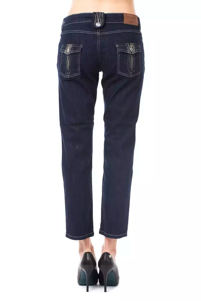 Ungaro Fever Blaue Baumwoll-Capri-Jeans für Damen