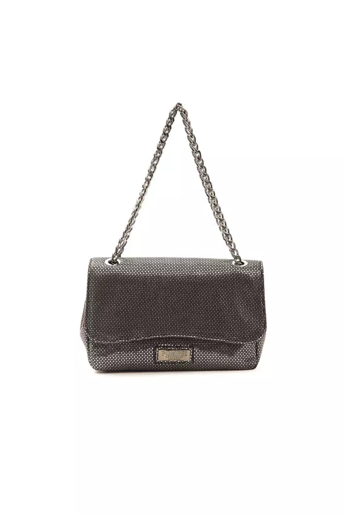 Pompei Donatella Grey Leather Women's Crossbody Bag