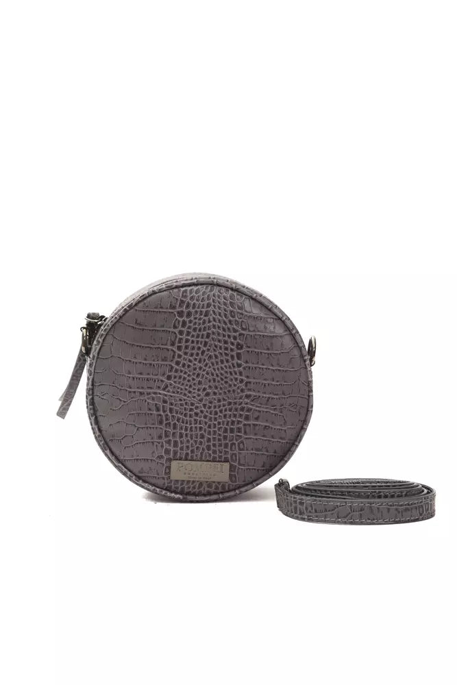 Pompei Donatella Grey Leather Women's Crossbody Bag