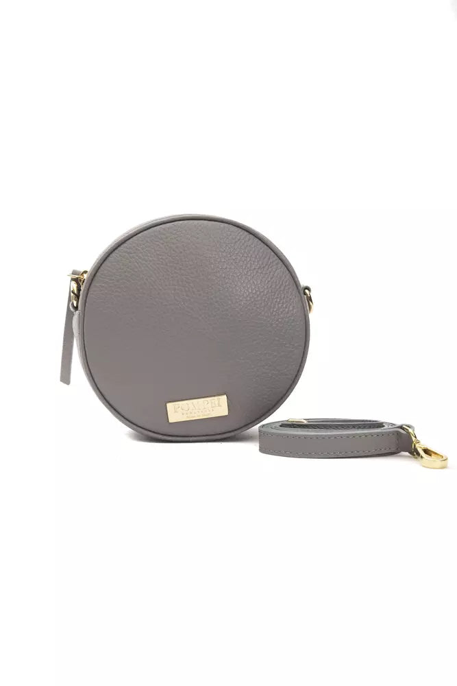 Pompei Donatella Grey Leather Women Crossbody